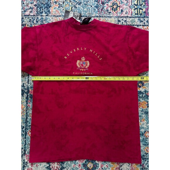 Nwt Vintage 90s Double B‎ Santa Fe Red tie-dye Beverly Hills California T-shirt - Picture 7 of 9